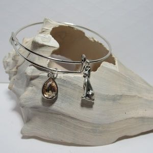 Egyptian Cat Adjustable Charm Bracelet Bangle